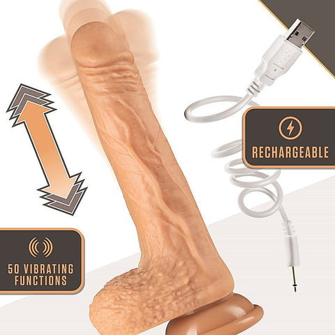 Dr Skin Silicone Dr. Grey Rechargeable Thrusting Dong - Vibrating Dildos