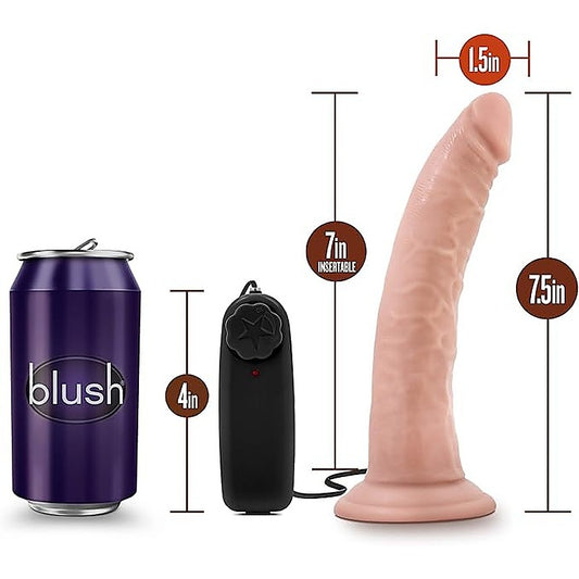 Blush Novelties Dr Skin Dr Dave Vibrating Dildo Flesh 17.8cm - Vibrating Dildos