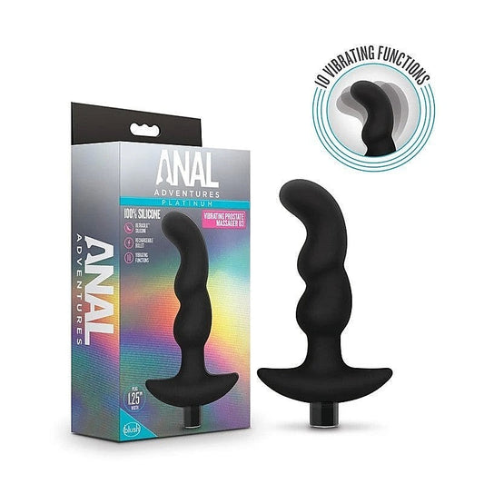 Blush Novelties Anal Adventures Platinum Vibrating Prostate Massager 03 Black