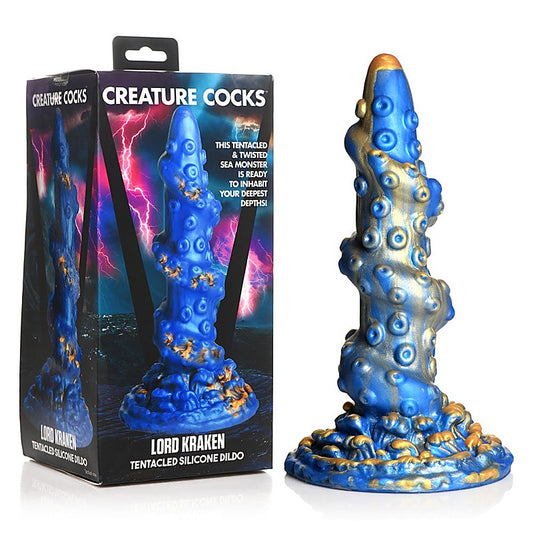 XR Brands Creature Cocks Lord Kraken Fantasy Tentacle Dildo Blue 21cm - Realistic Dildos