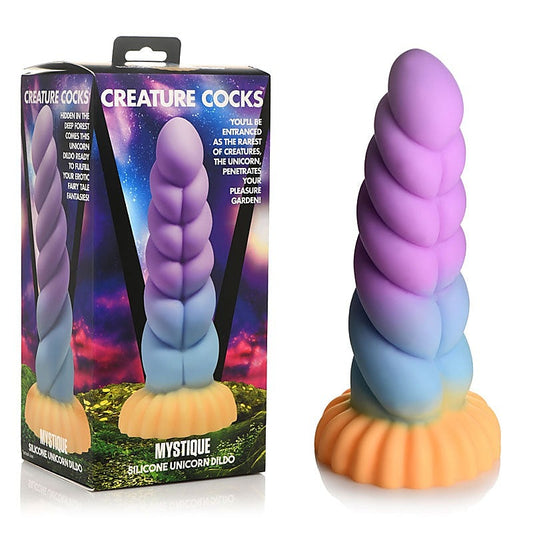 XR Brands Creature Cocks Mystique Fantasy Silicone Unicorn Dildo Coloured 21cm - Realistic Dildos