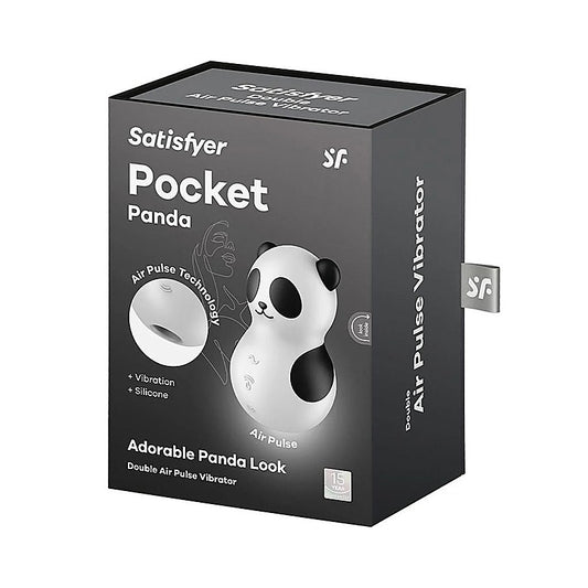 Satisfyer Pocket Panda USB Rechargeable Air Pulse Massager Black - Clit Ticklers and Pulsators