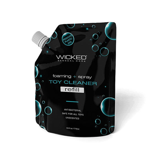 Wicked Foaming and Spray Unscented Antibacterial Toy Cleaner Refill 710ml Pouch - Adult Toy Cleaner