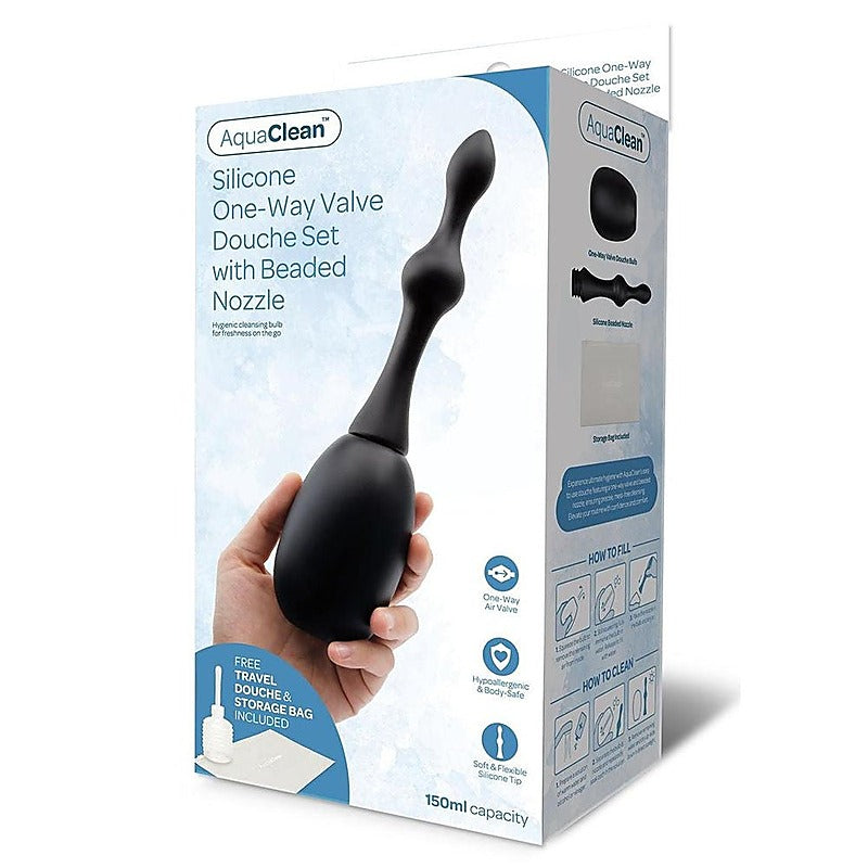 AquaClean Silicone 1 Way Valve Douche Set by Xgen Products - Enemas and Douches