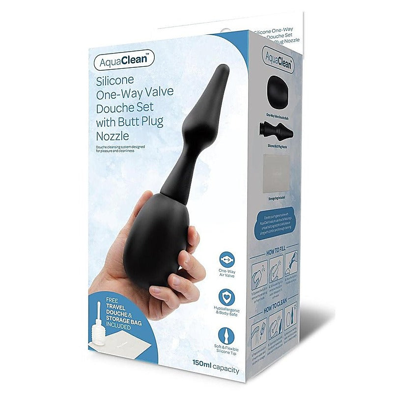 AquaClean Silicone 1 Way Valve Douche Set by Xgen Products - Enemas and Douches