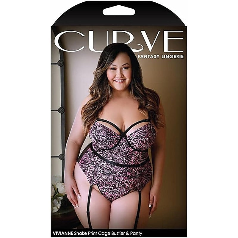 CURVE VIVIANNE Snake Print Bustier & Panty - Bustiers and Corsets