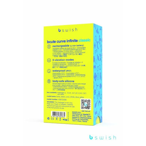 Bcute Curve Infinite Classic Electric Vibrator by B Swish - G-Spot Vibrators