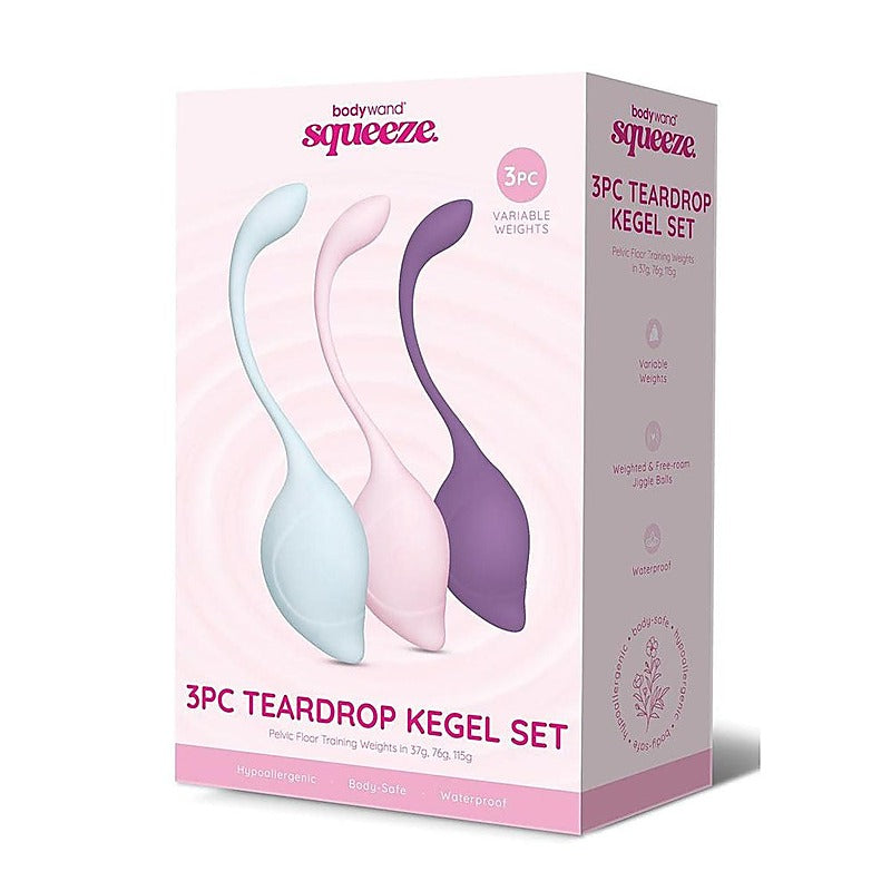 Bodywand Squeeze 3 Piece Teardrop Weighted Kegel Exerciser - Love Eggs and Kegel Exercisers
