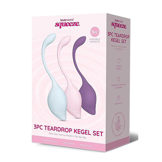 Bodywand Squeeze 3 Piece Teardrop Weighted Kegel Exerciser Set - Love Eggs and Kegel Exercisers