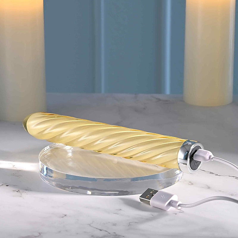 Playboy Pleasure TWIST OF FATE Glass Bullet Vibrator - Bullet Vibrators