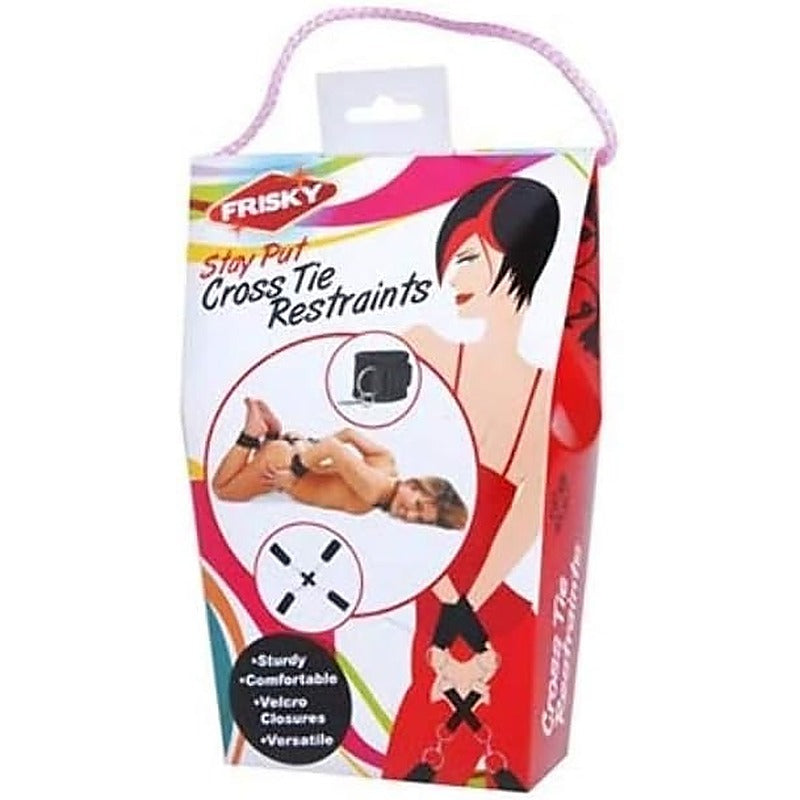 Frisky Stay Put Cross BDSM Play Tie Restraints by XR Brands - Cuffs And Restraints