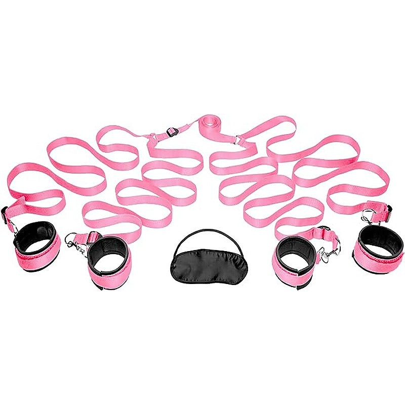 Frisky Bedroom Fetish Play Restraint Kit Pink - Cuffs And Restraints
