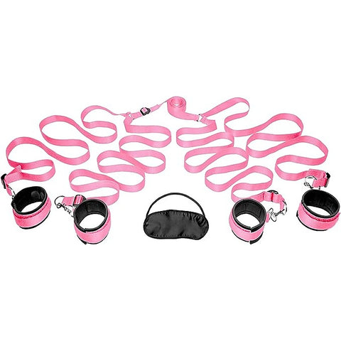 Frisky Bedroom Fetish Play Restraint Kit Pink - Cuffs And Restraints