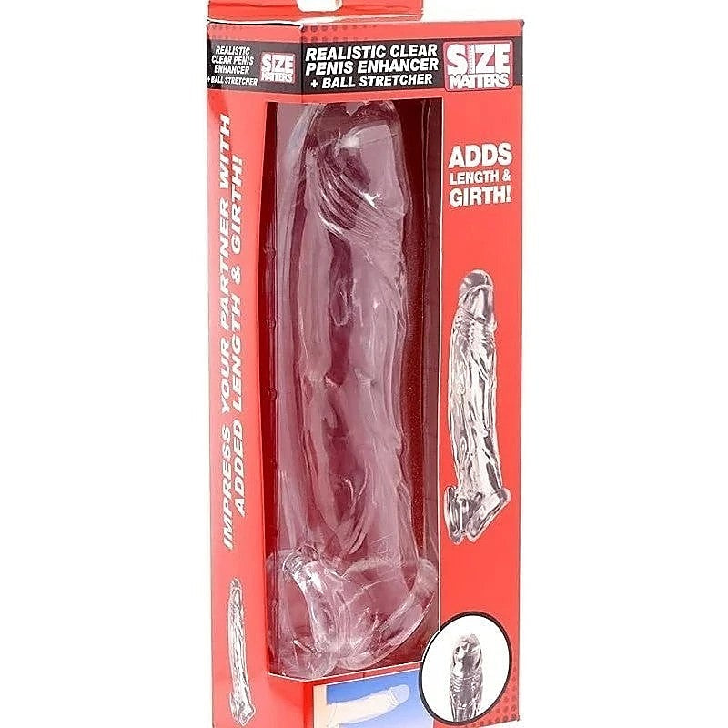 Size Matters Realistic Penis Enhancer and Ball Stretcher Flesh - Pumps, Extenders and Sleeves