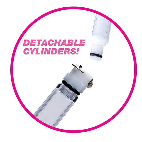 Nipple Pumping System with Dual Cylinders by XR Brands - Breast and Nipple Toys