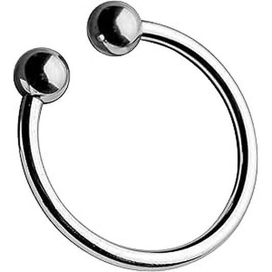 Master Series Pressure Point Beaded Stainless Steel Glans Ring - Steel Cock Rings