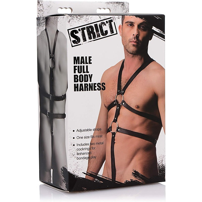 Strict Male Full Body Bondage Play Harness by XR Brands - Cuffs And Restraints