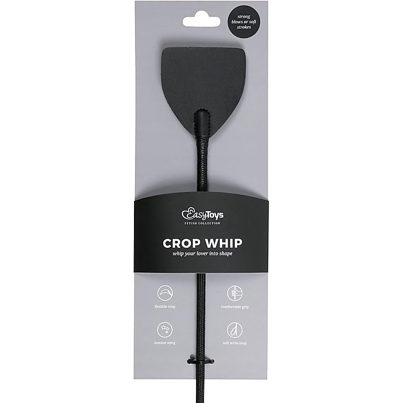 Easy Toys Fetish Collection Wide Crop Bondage Whip Black - Whips And Crops