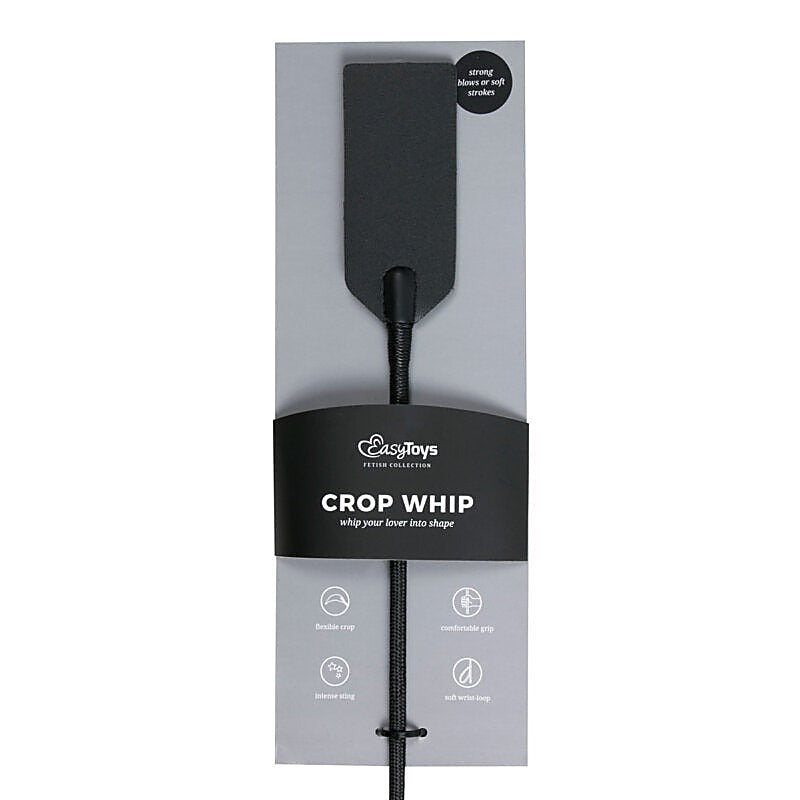 Easy Toys Fetish Collection Rectangle BDSM Crop Whip Black - Whips And Crops