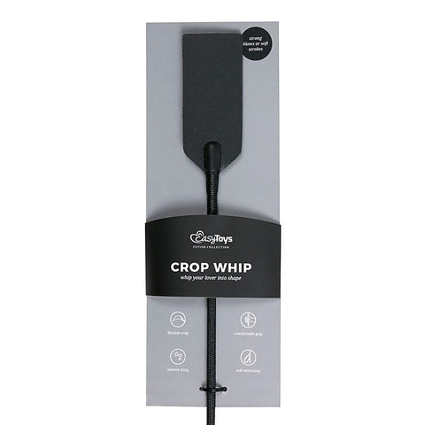 Easy Toys Fetish Collection Rectangle BDSM Crop Whip Black - Whips And Crops