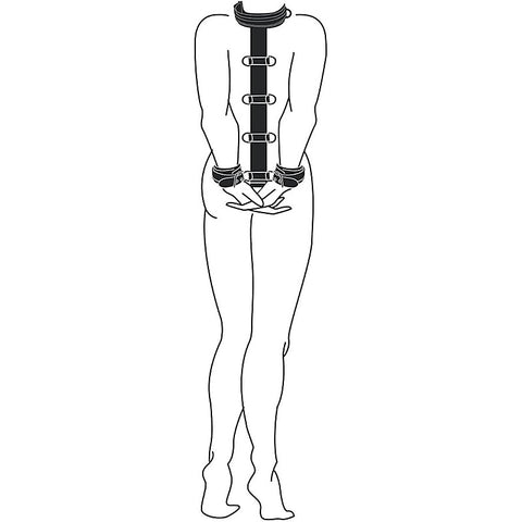 Premium BDSM Neck & Wrist Restraint by Easytoys - Cuffs And Restraints