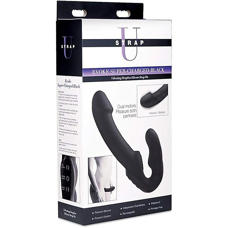 Strap U Evoke Rechargeable Vibrating Silicone Strapless - Strap On Sextoys