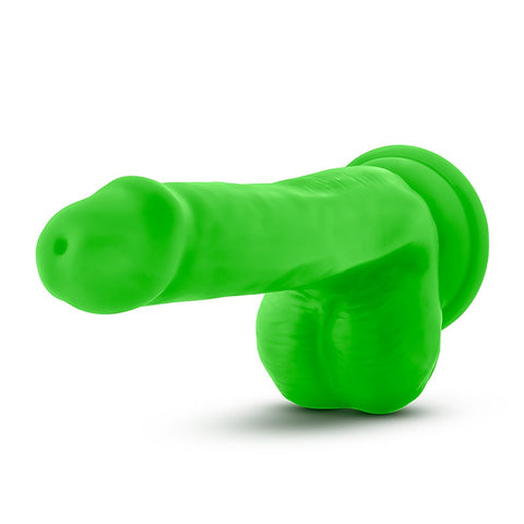 Neo Elite Silicone Dual Density Cock with Balls Neon Green - Realistic Dildos