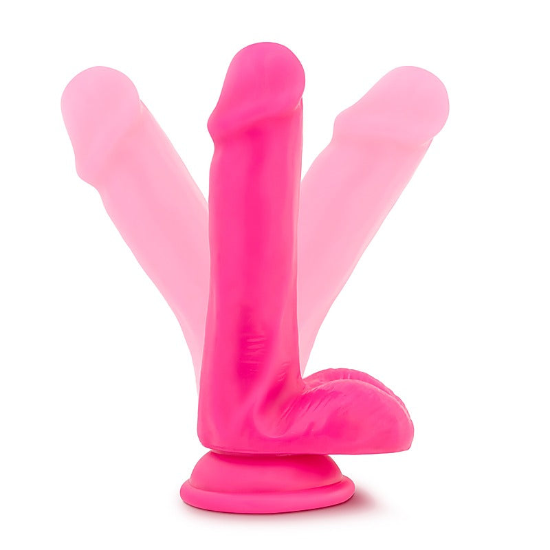 Neo Elite Silicone Dual Density Cock with Balls Neon Green - Realistic Dildos