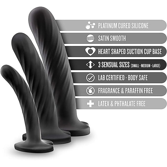 Temptasia Twist Silicone Dildo Kit Set of Three - Realistic Dildos