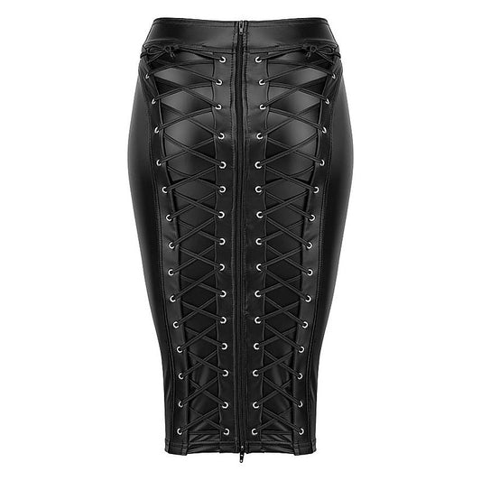 Power Wetlook Pencil Skirt by Noir Handmade - Her Fetish