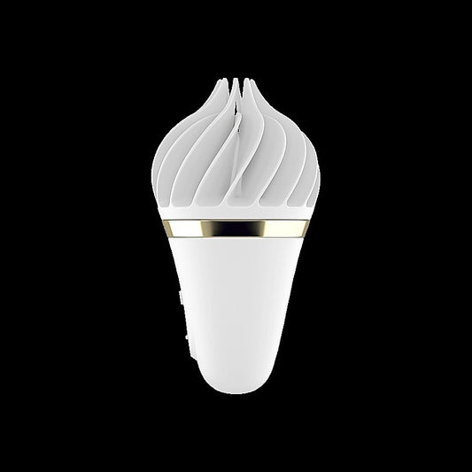 Satisfyer Sweet Treat Lay On Clitoral Vibrator White/Gold - Clit Ticklers and Pulsators
