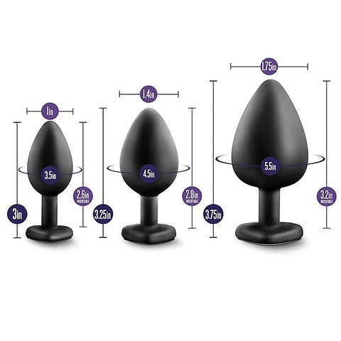 Luxe Bling Plugs Training Kit With Gems - Butt Plugs