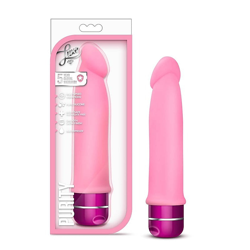 Premium Luxe Purity Multi-Speed Vibrating Dildo - Vibrating Dildos