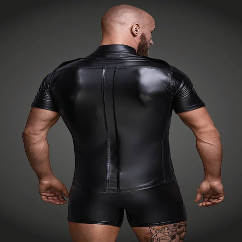 Noir Handmade Mens Sexy And Elegant Shirt With Front Pockets - His Fetish