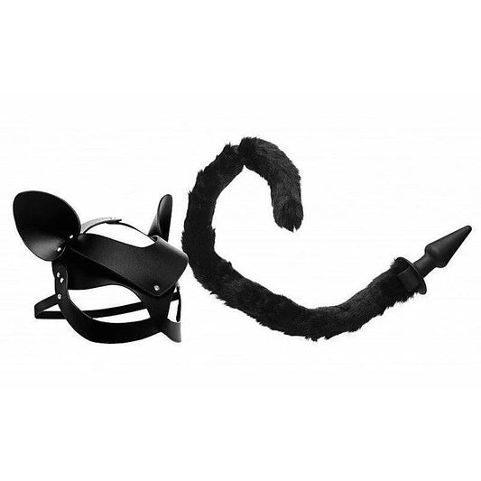 Tailz Cat Tail Anal Plug and Mask Set - Butt Plugs