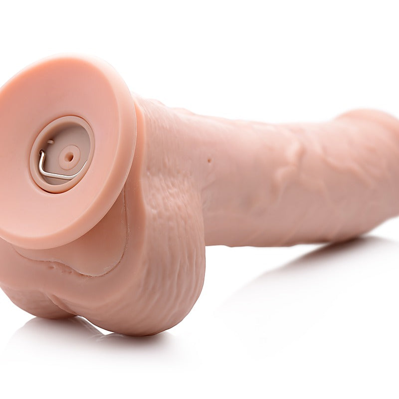 Dual Density Squirting Dildo Light Skin Tone w/ Remote - Vibrating Dildos