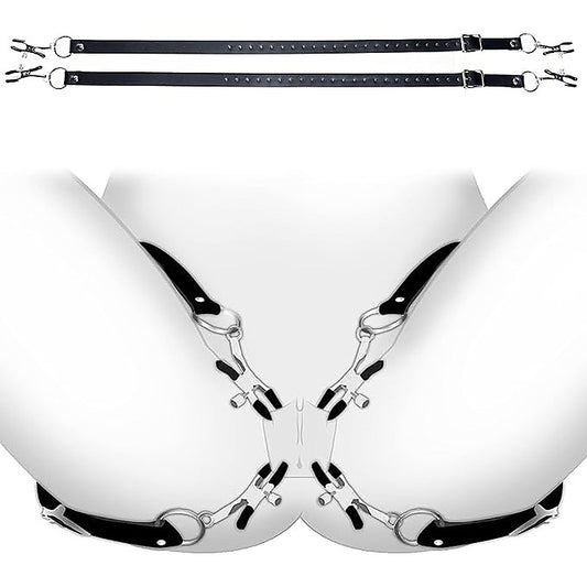 Master Series Labia Spreader Straps with Clamps - Pussy And Clit Toys