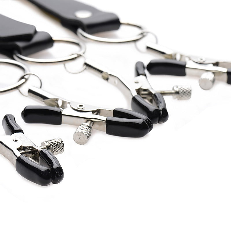 Labia Spreader Straps with Clamps by XR Brands - Pussy And Clit Toys
