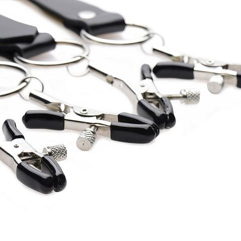 Labia Spreader Straps with Clamps by XR Brands - Pussy And Clit Toys