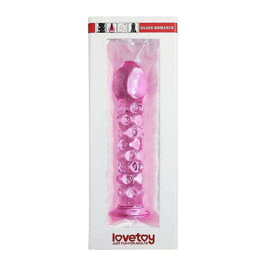 Lovetoy Glass Romance 2 Glass Dildo 7 Inch Pink - Glass Sex Toys