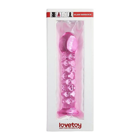 Lovetoy Glass Romance 2 Glass Dildo 7 Inch Pink - Glass Sex Toys
