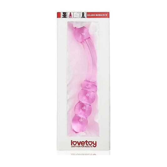 Lovetoy Glass Romance 10 Glass Dildo 7 inch Pink - Glass Sex Toys