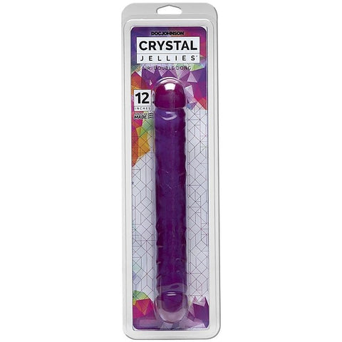 Crystal Jellies Jr Double Dong Purple 12 Inch - Double Ender
