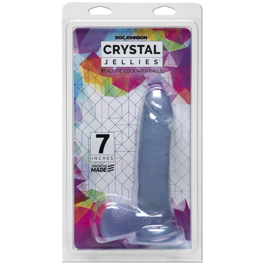Crystal Jellies 7 Inch Realistic Cock With Balls - Realistic Dildos