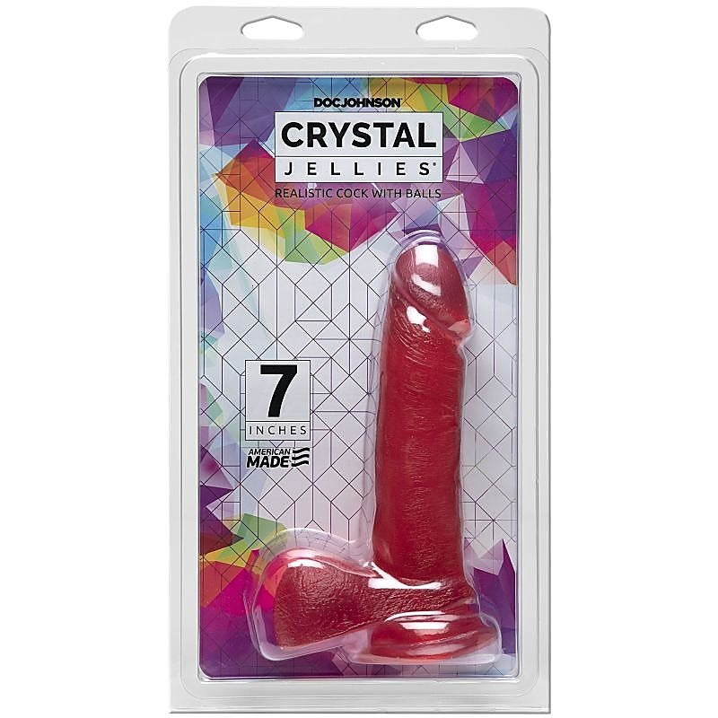 Crystal Jellies 7 Inch Realistic Cock With Balls - Realistic Dildos