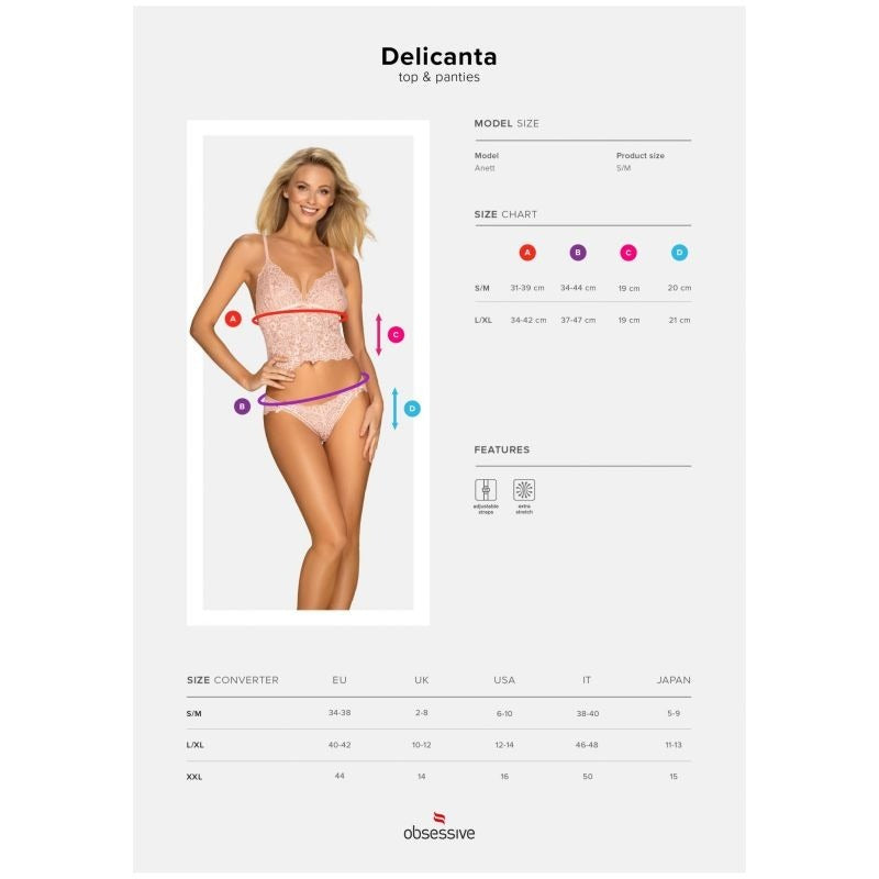 Delicanta Top and Panties by Obsessive Lingerie - G-Strings, Panties and Shorts
