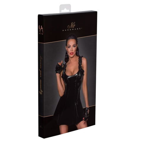 PVC dress w/ Frilled Shoulder Straps by Noir Handmade - Her Fetish