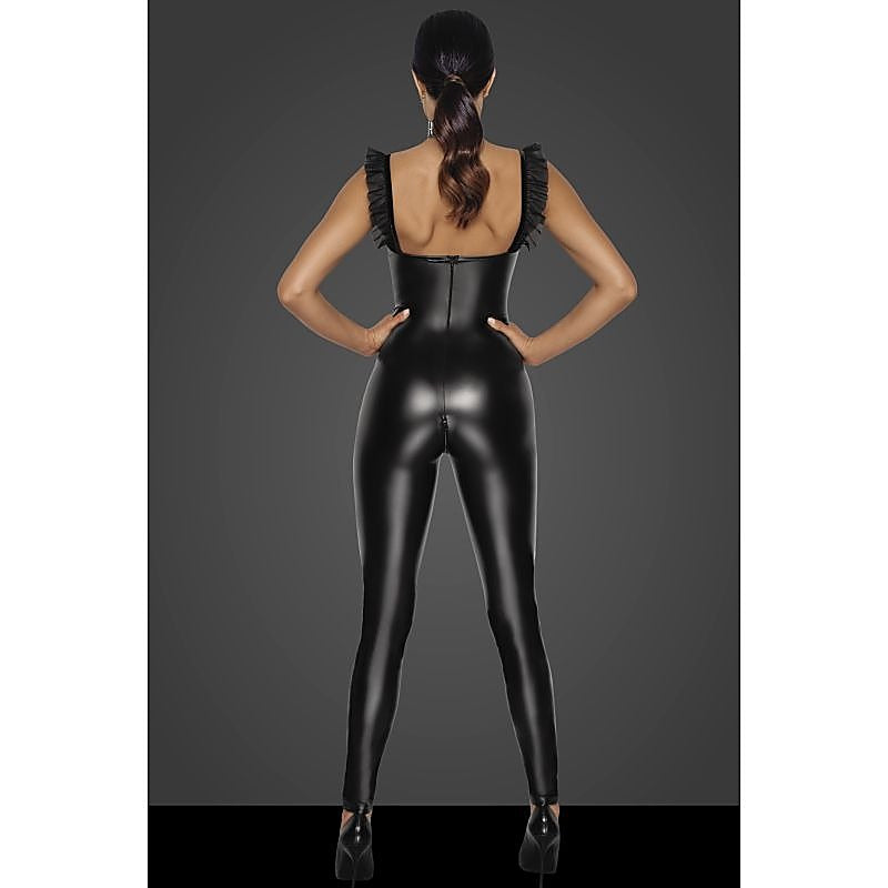Power Wetlook Overall Women Dress by Noir Handmade - Her Fetish