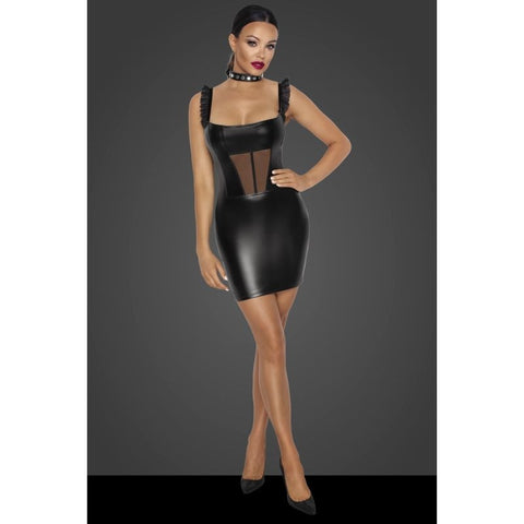 Power Wetlook Dress w/ Front Tulle Inserts - Her Fetish