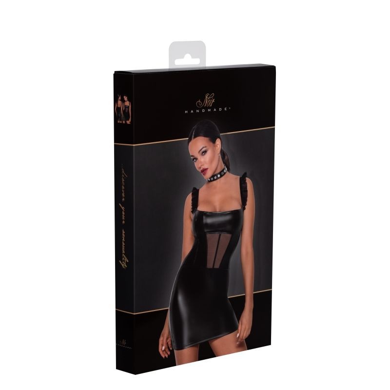 Power Wetlook Dress w/ Front Tulle Inserts - Her Fetish